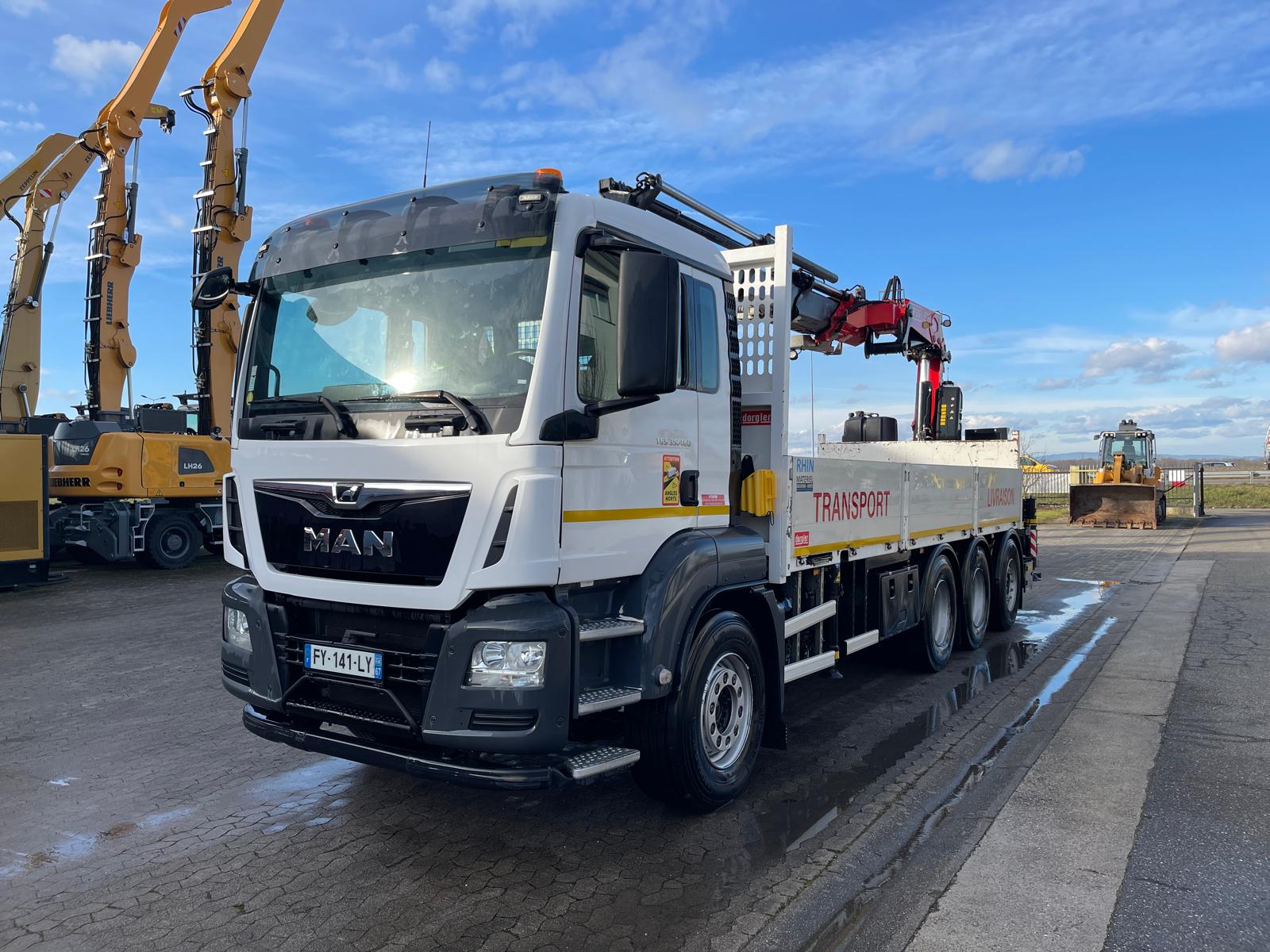 Porteur plateau-grue MAN TGS 35.460 8X4-4 Grue FASSI PPGR001