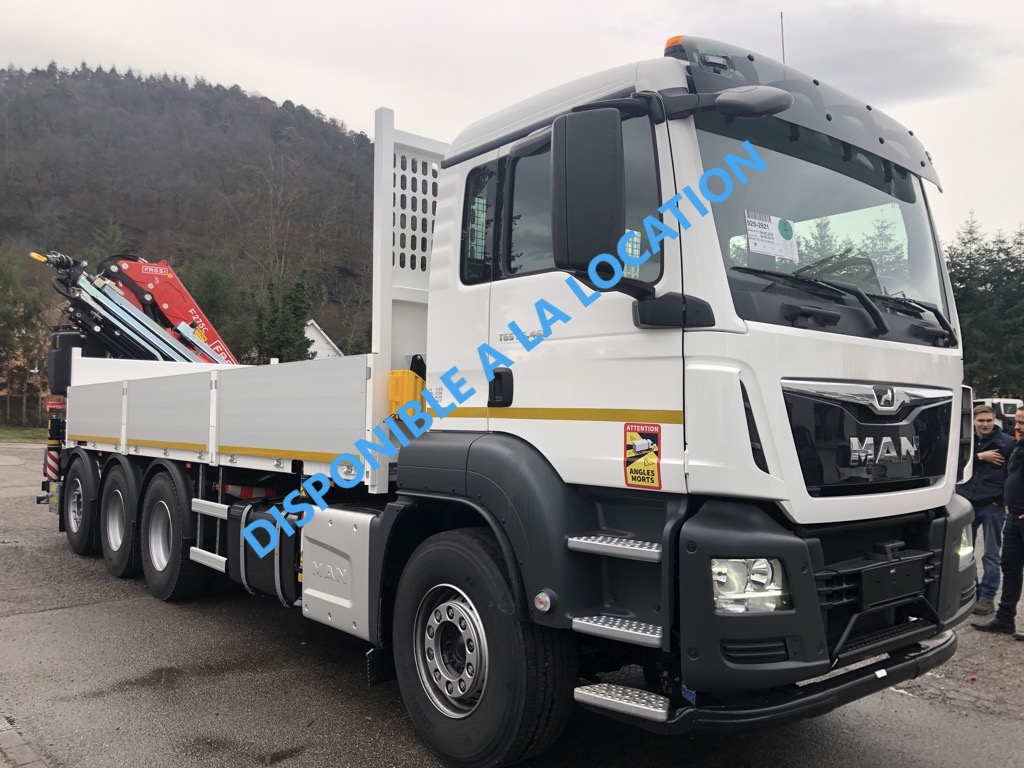 Camion plateau-grue MAN TGS 35.460 8×4-4 BL  Grue FASSI F275AC  PPGR001