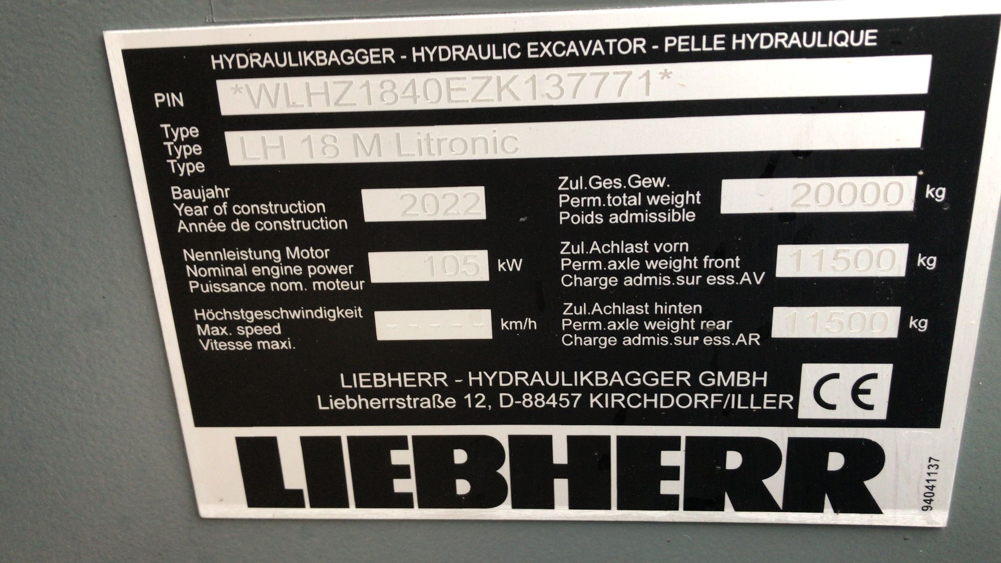 Pelle manutention LIEBHERR LH18M  PM067