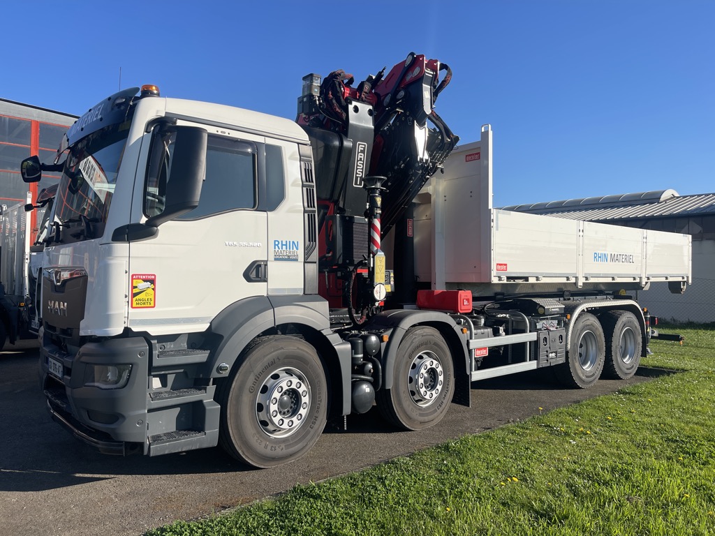 Porteur ampliroll-grue MAN TGS35.520 / FASSI / MARREL PA015