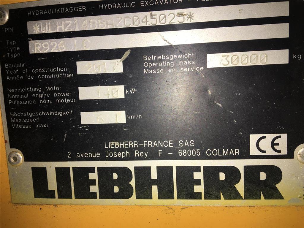 Pelle sur chenilles LIEBHERR R926LC PC046